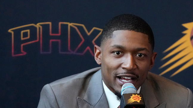 New Phoenix Suns guard Bradley Beal speaks during an NBA basketball news conference Thursday, June 29, 2023, in Phoenix. (AP Photo/Ross D. Franklin)