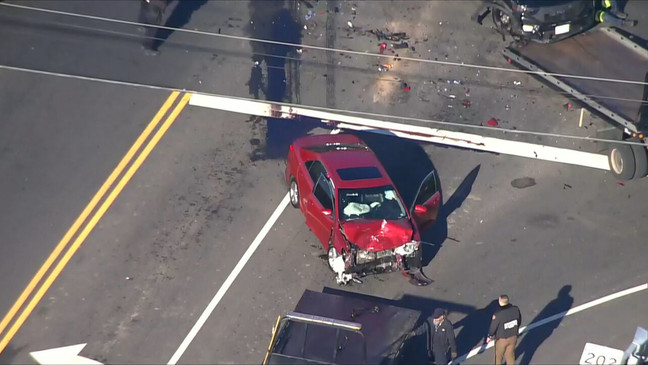 Maryland State Police are investigating a crash involving a Park Police officer in the Upper Marlboro / Largo area on Jan. 5, 2024. (SkyTrak7)