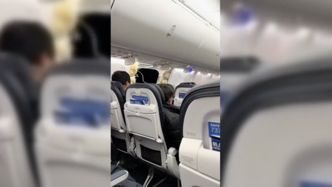FAA to order grounding of Boeing 737-9 Max jetliners after plane suffers window blowout mid-flight (Video and photos from TikTok user strawberr.vy via CNN Newsource)